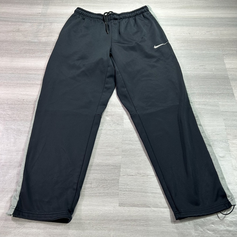 Nike Therma-FIT Track Pants Mens Large Black Fleece Athletic Training Colorblock